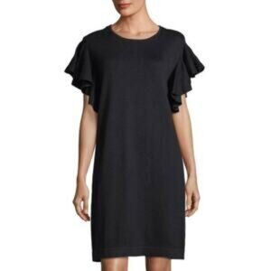 CeCe Black Knit Flutter Sleeve Mini Dress Size Small Women's